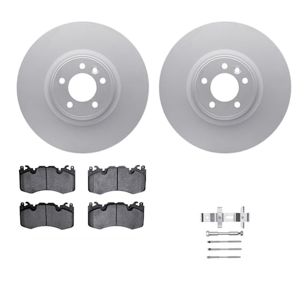 Front - Dynamic Friction Company GEOSPEC Brake Rotors with 3000 Ceramic Brake Pads and Hardware Kit 4312-11016